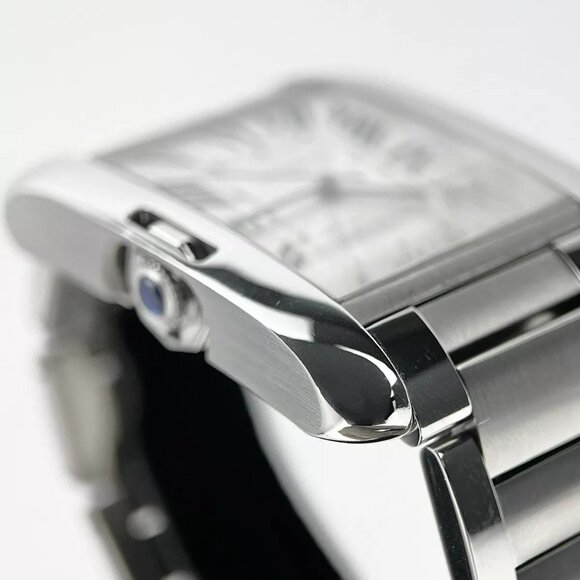 Cartier Tank Anglaise XL Stainless Steel Roman Automatic Men's Watch 3507 - Picture 3 of 9